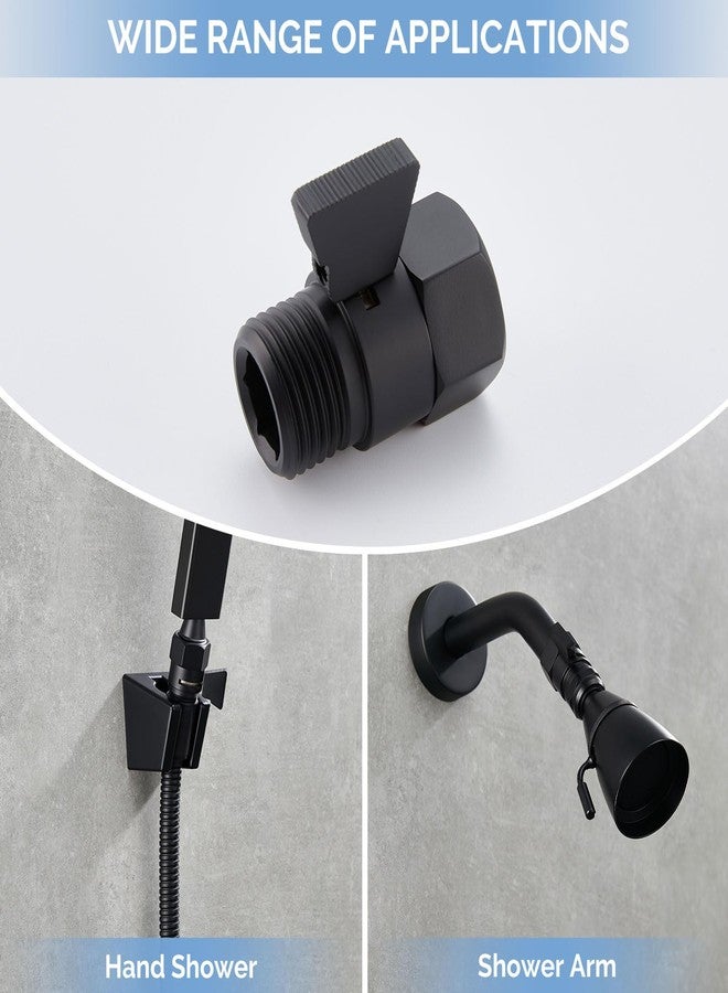 Angle Simple Shower Valve, Brass Water Flow Shut Off Valve for Hand Shower, RV Hose Flow Restrictor, Matte Black - Image 3